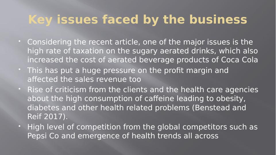Key Challenges, Issues, and Opportunities of Coca Cola Company_3