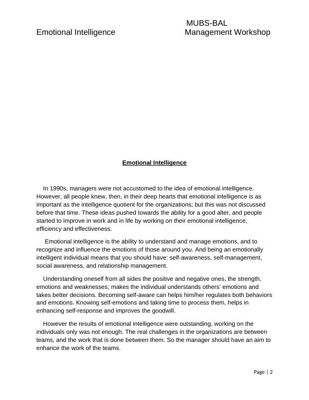 Assignment  on Emotional Intelligence Management_2