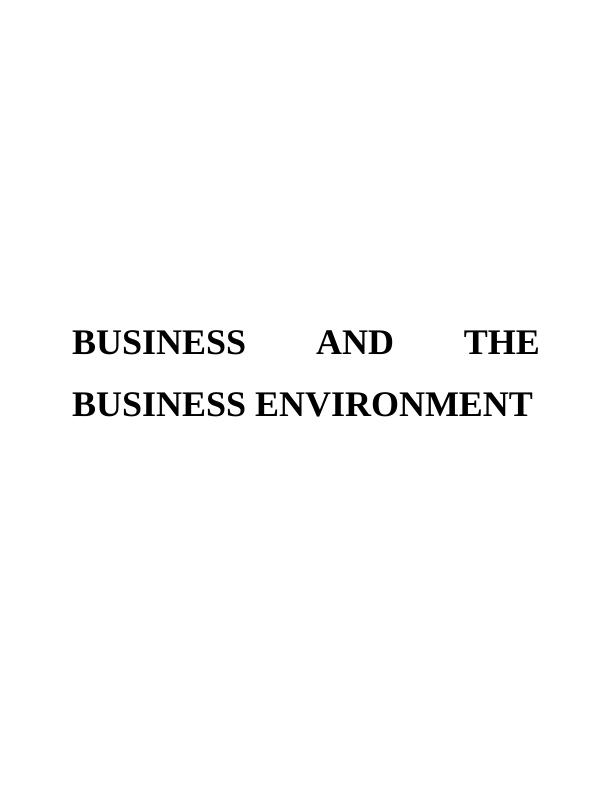 Business and the Business Environment - Tesco Company_1
