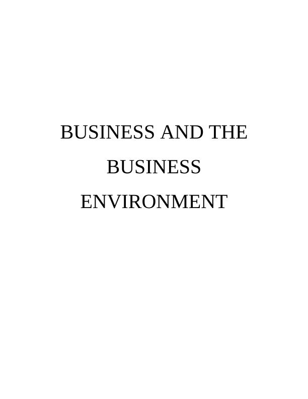 Business and the Business Environment of Nestle_1