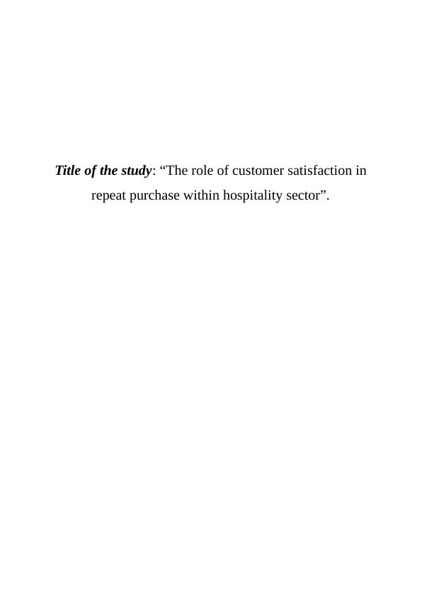 Significance of Customer Satisfaction - Doc_1