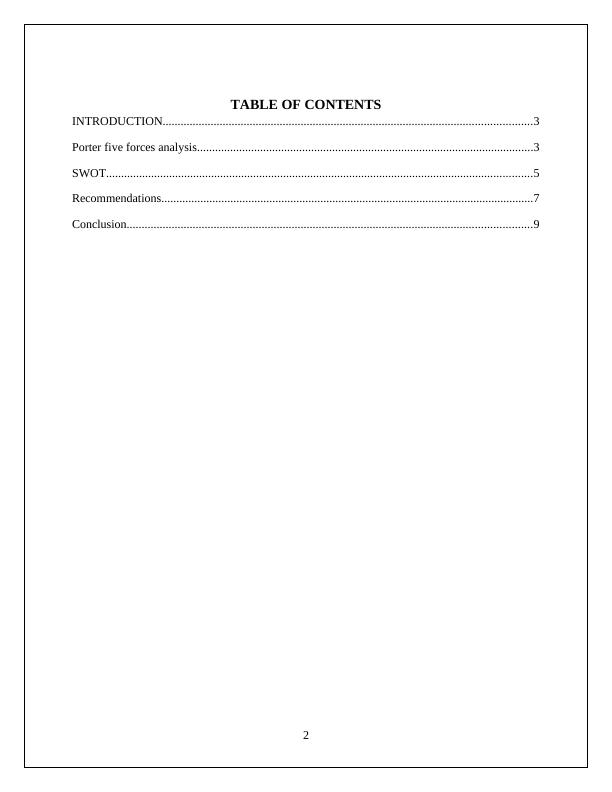Strategic Management TABLE OF CONTENTS_2