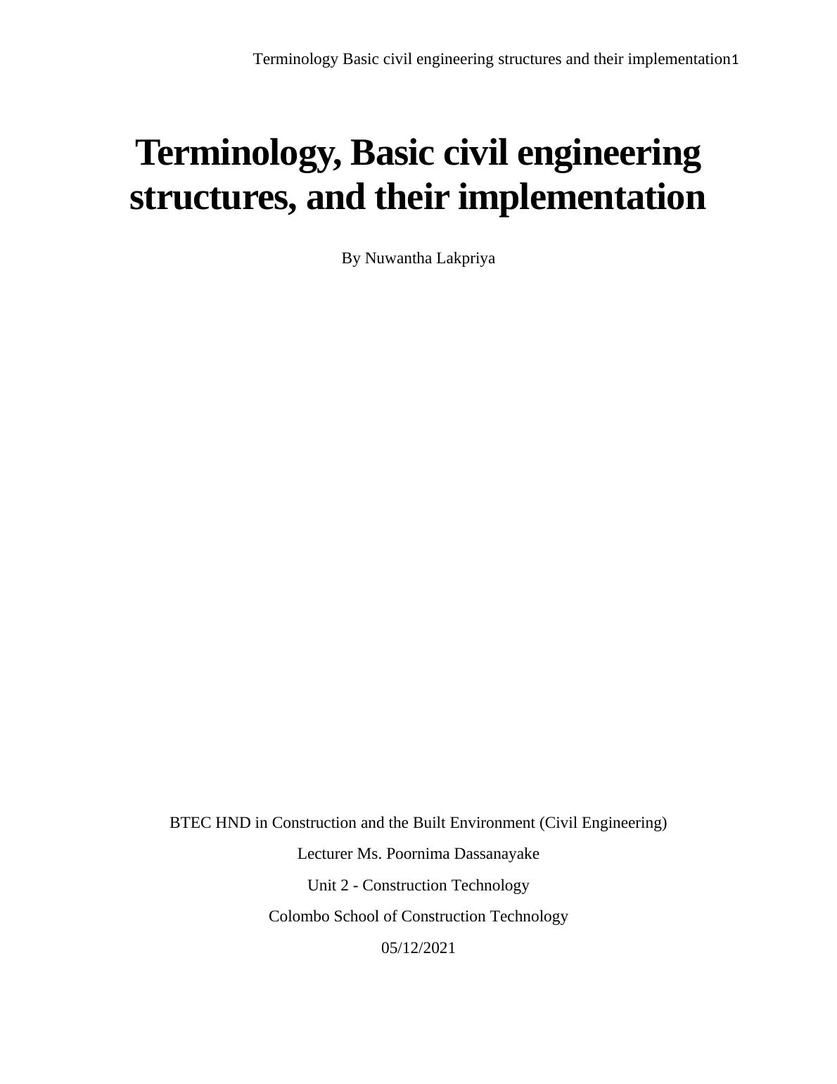 Basic Civil Engineering Structures and their Implementation_1