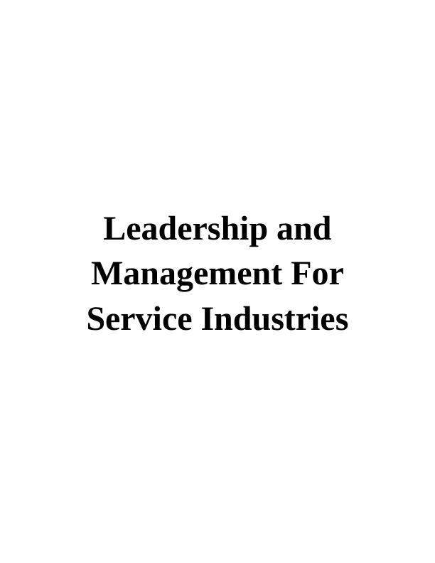 Leadership and Management For Service Industries_1