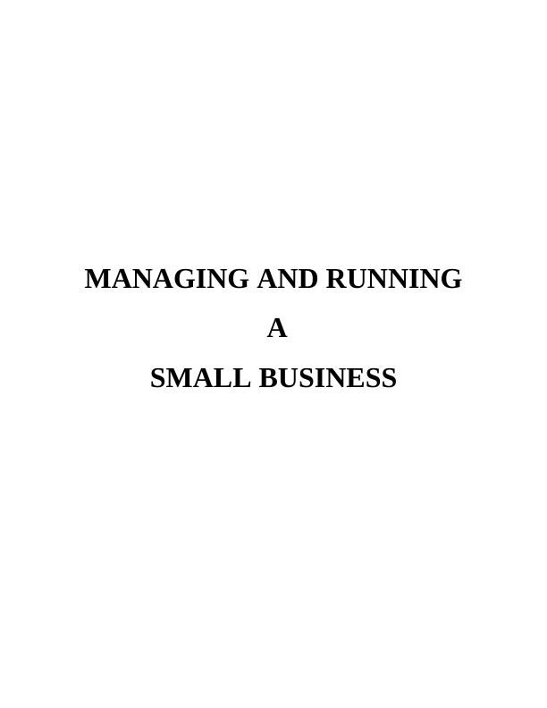 Managing and Running Small Restaurant Essay_1