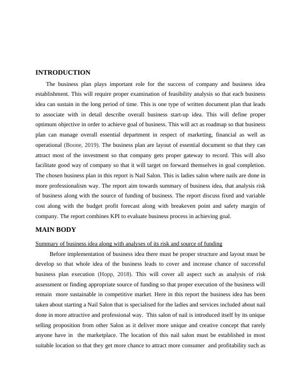 Business Plan of a Nail Salon Desklib