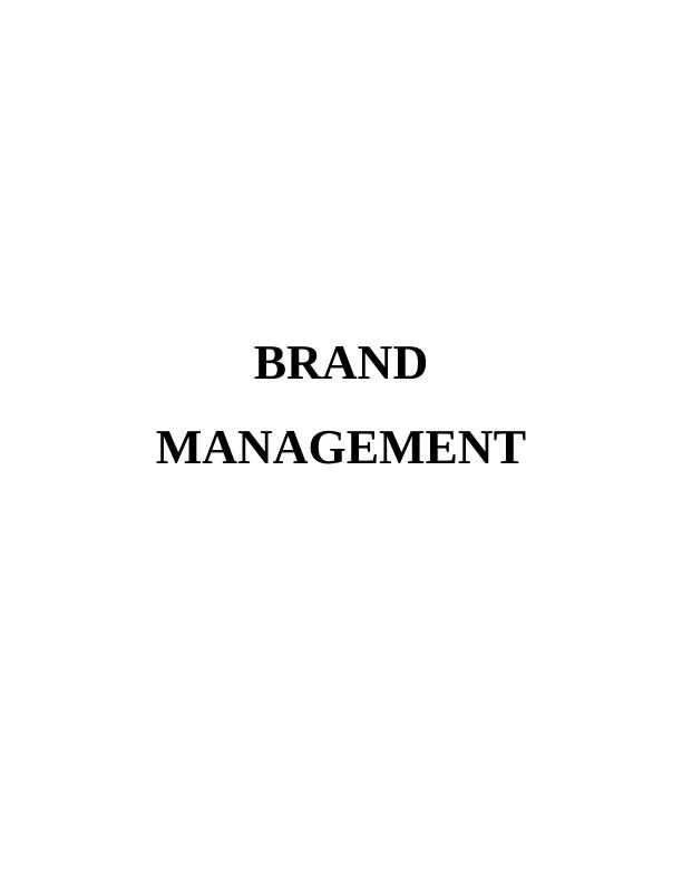 Brand Management : Assignment Solution_1