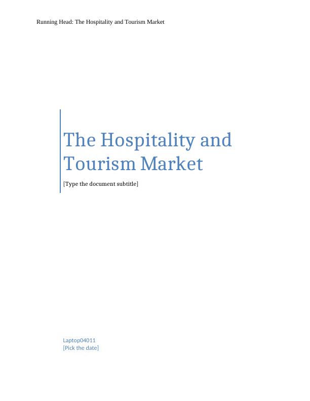 Assignment l The Hospitality and Tourism Market._1