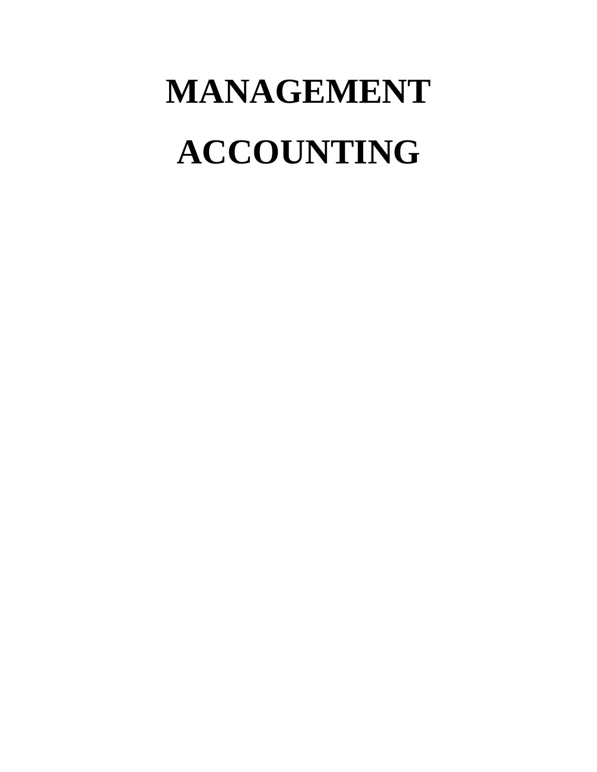 Management Accounting Assignment- Jupiter PLC_1
