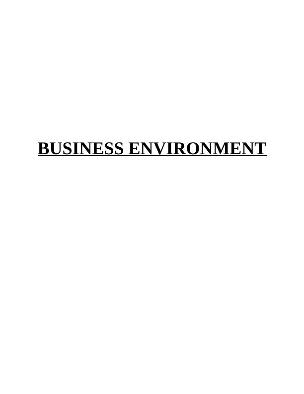 Business Environment Assignment Solved - TESCO_1