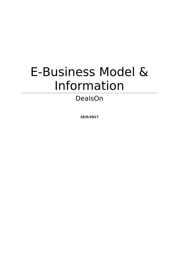 E-Business Model & Information Assignment_1