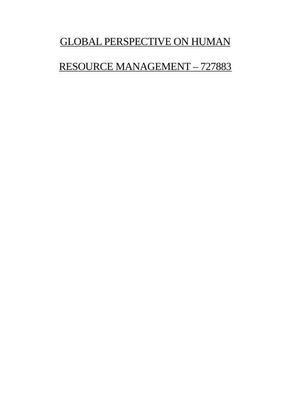 Global Perspective on human resource Management Assignment_1