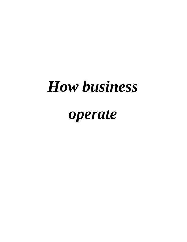Essay on How Business Operate - LIDL_1