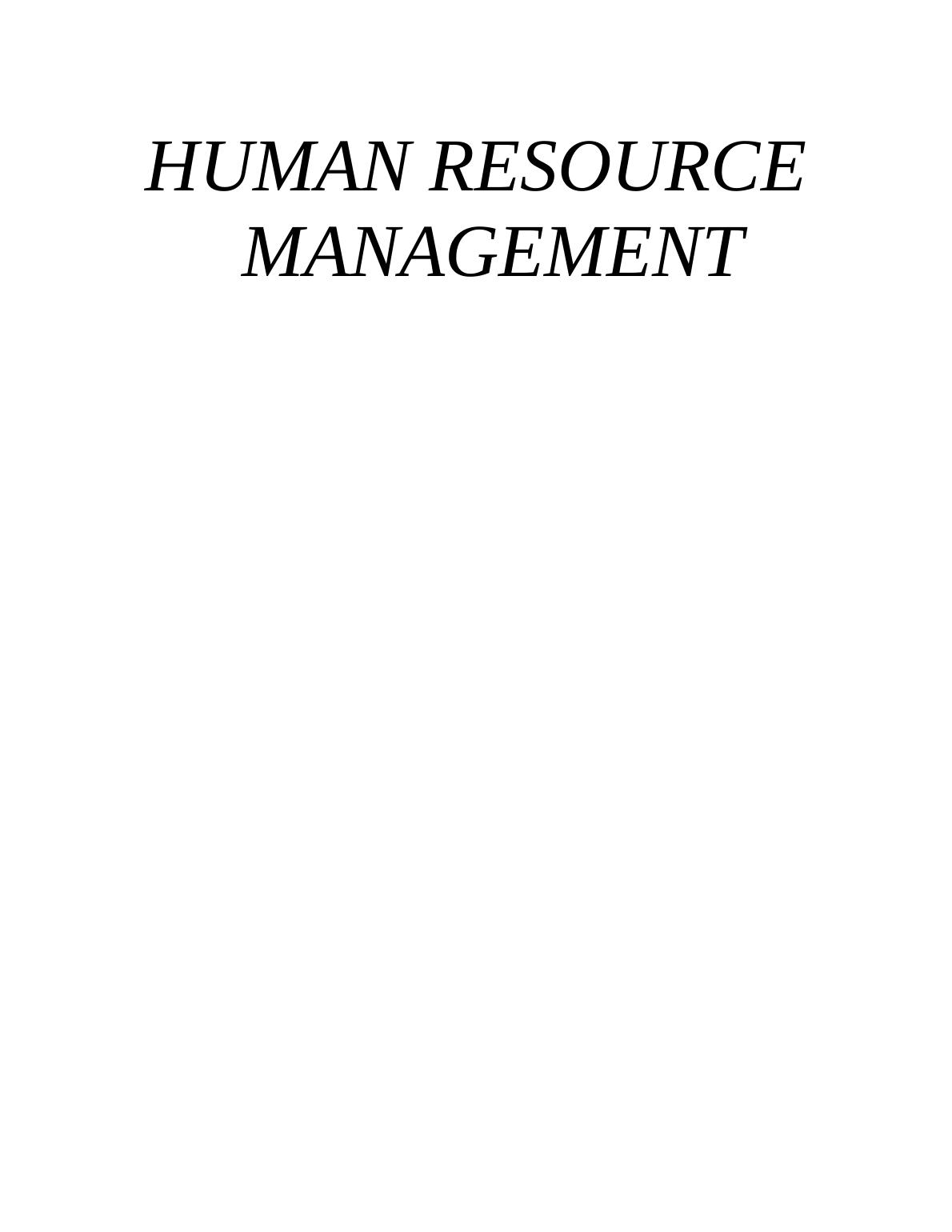 Human Resource Management - Tesco  Assignment_1