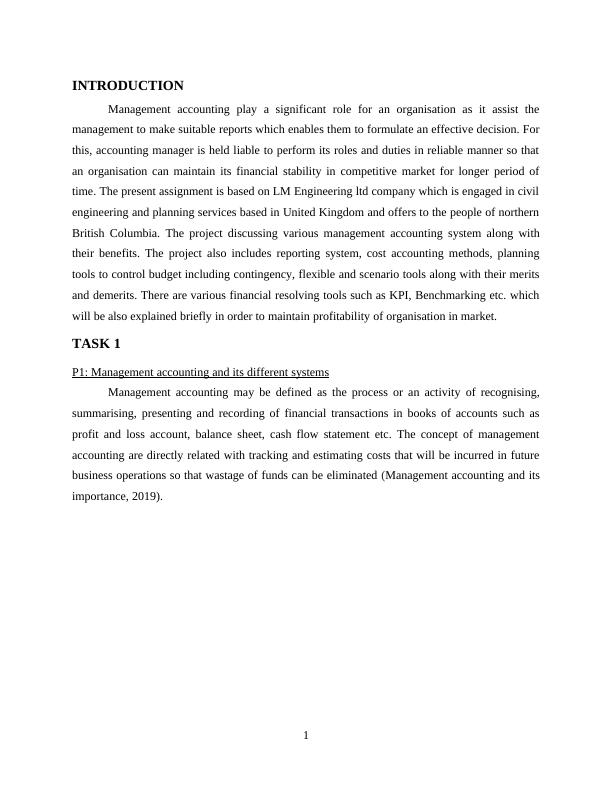 Management Accounting Assignment - LM Engineering ltd_3