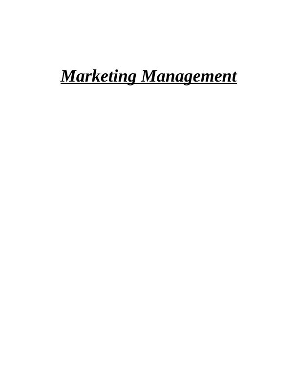 Marketing Management - Costa Coffee Assignment_1