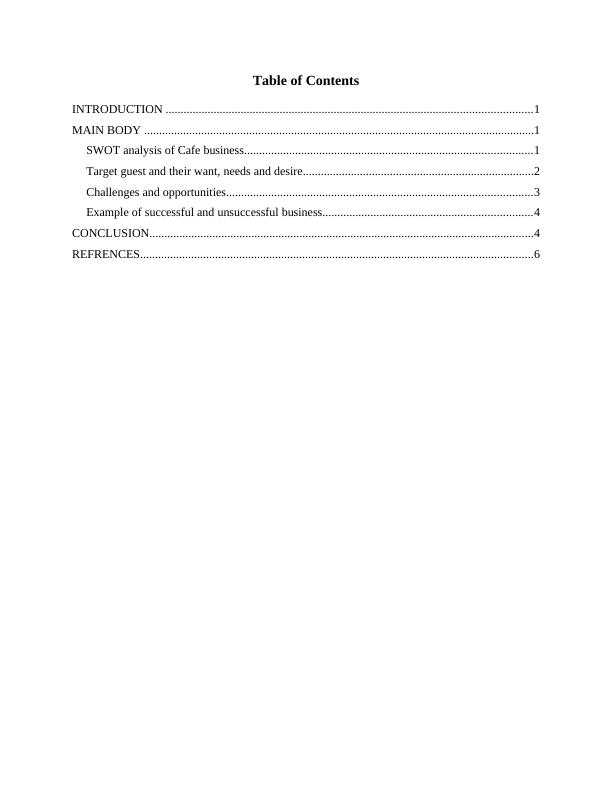 Critical Analysis of F&B Concepts and Markets