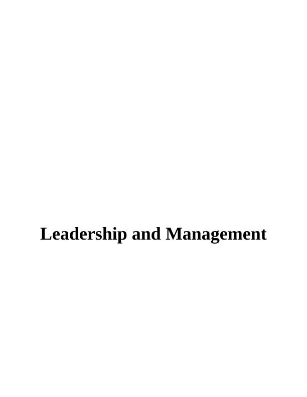 Leadership Theories and Management_1