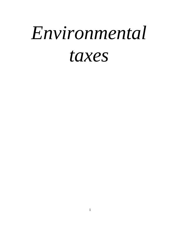 (PDF) Environmental Taxes and Economic Growth_1