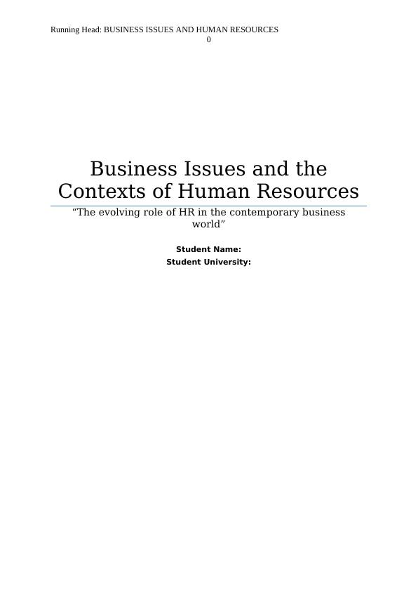 BUSINESS ISSUES AND HUMAN RESOURCES_1