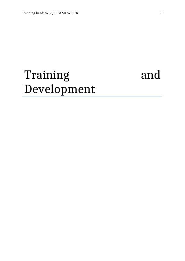Training and Development Assignment_1