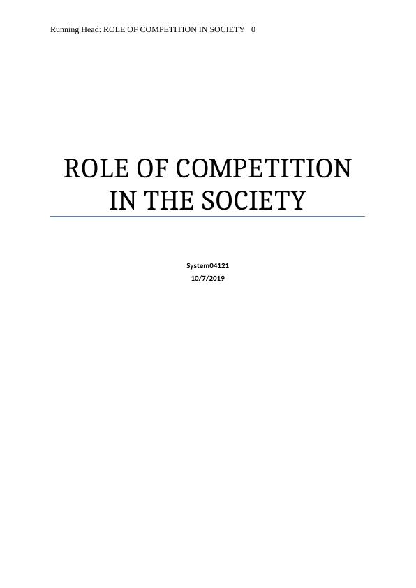 competition in society essay