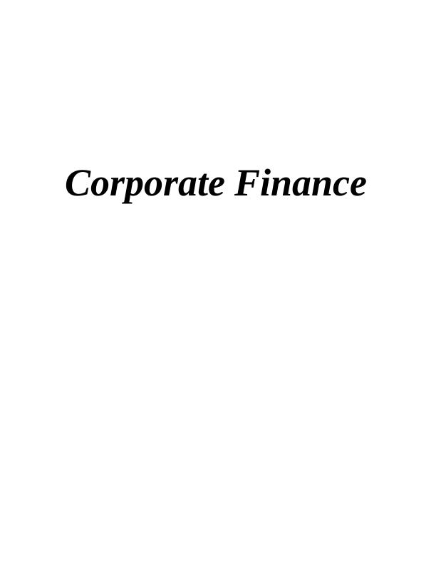 Corporate Finance Solved Assignment_1