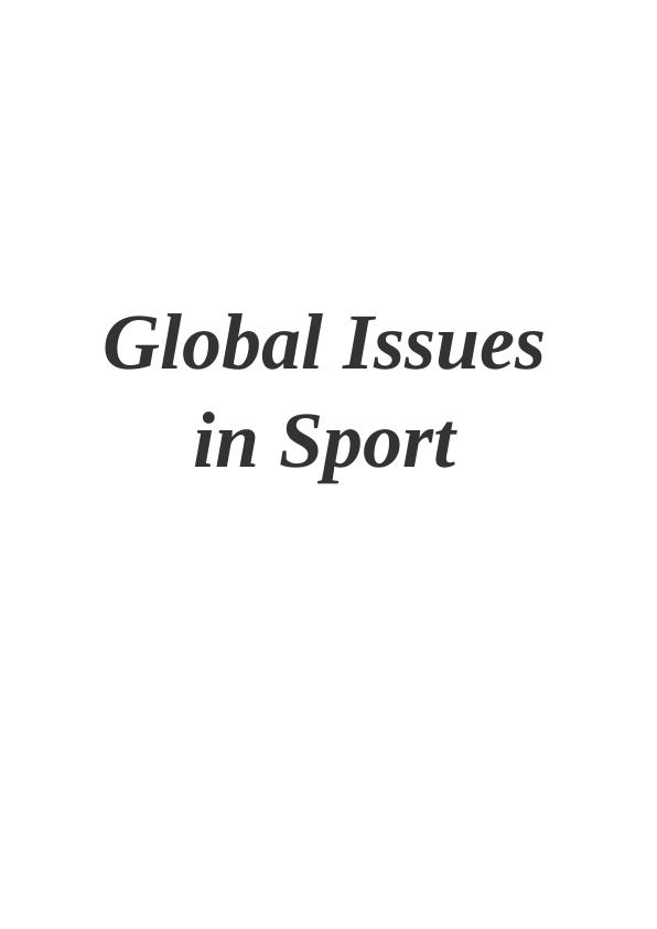 Global Issues in Sport: Power Relations and Social Actors_1