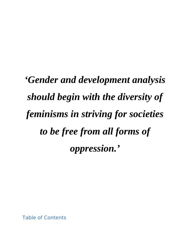 Gender and Development Assignment_1