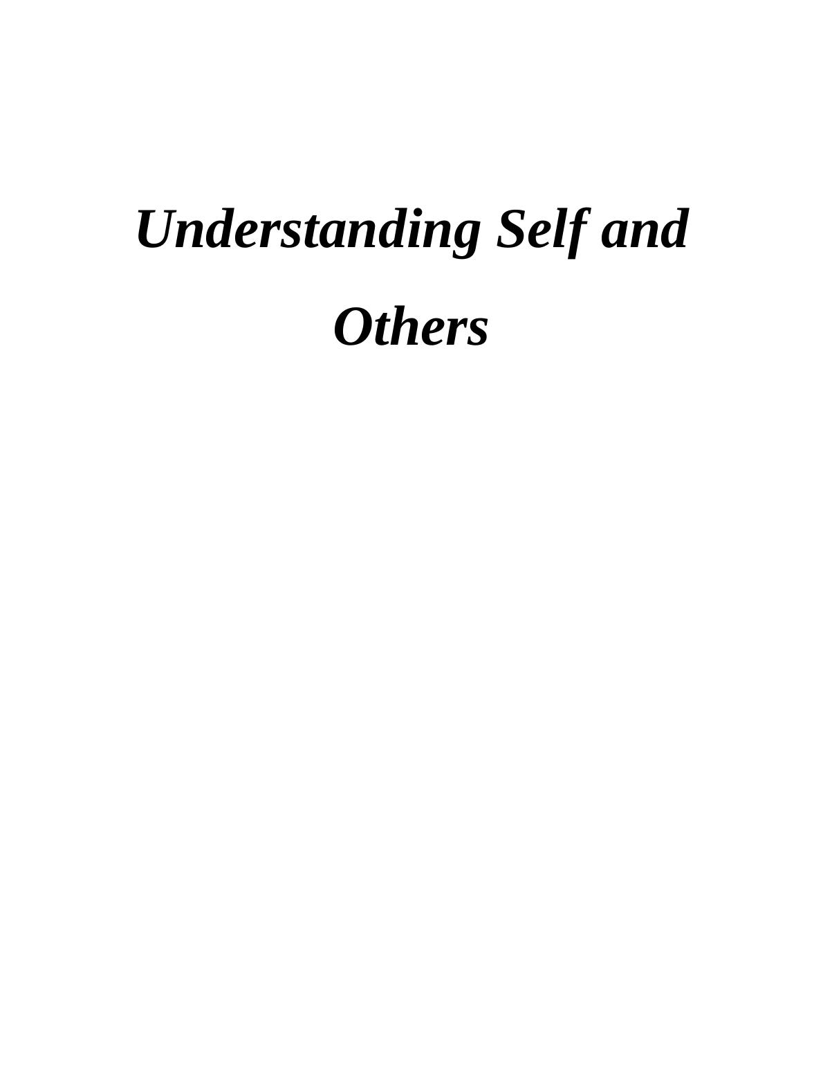 Understanding Self and Others_1
