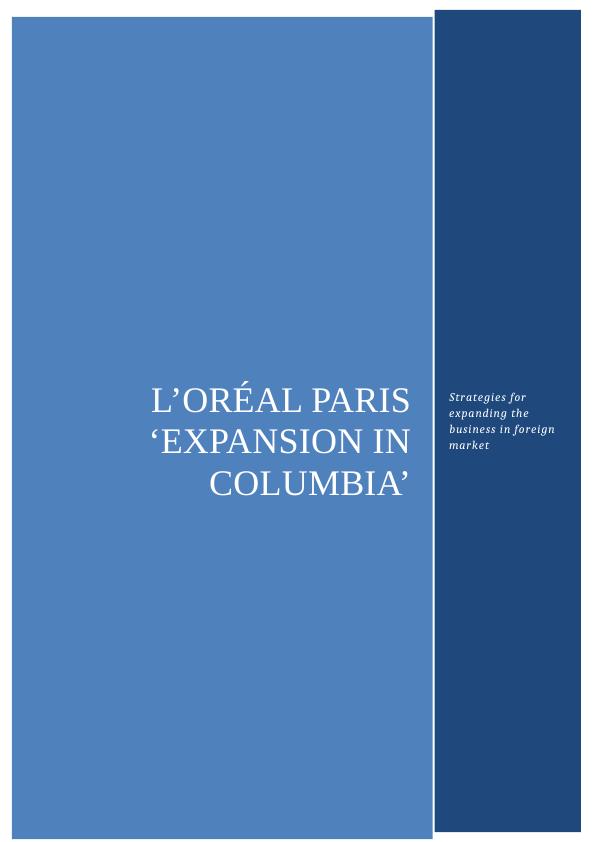 L’Oréal Paris Expansion in Columbia_1