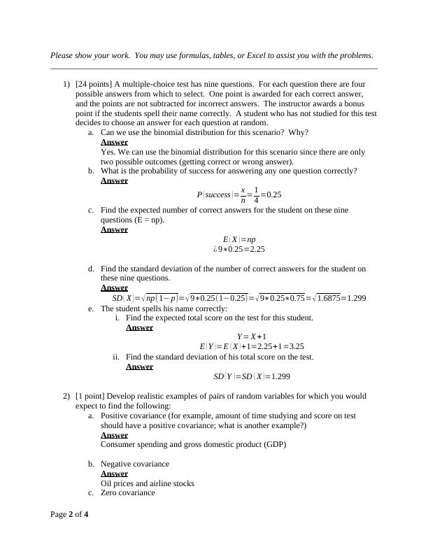 Descriptive And Inferential Statistics Problems With Solutions - Desklib