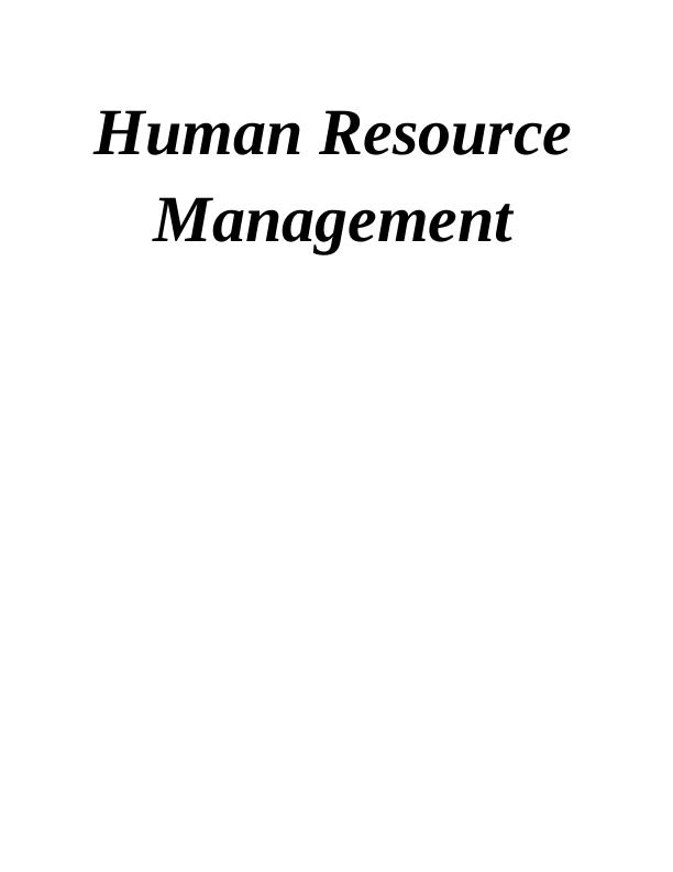 Project Report on Training Programme for Human Resource Management_1