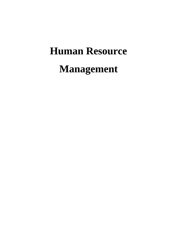 Human Resource Management : Assign_1