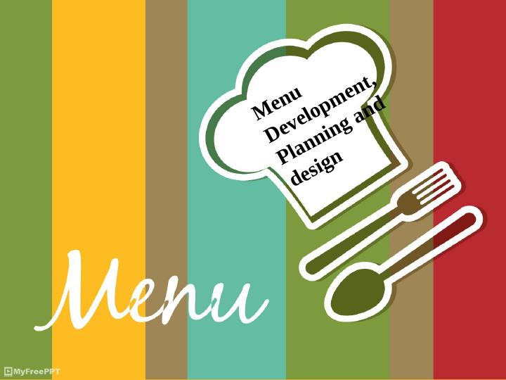 Menu Development, Planning and Design