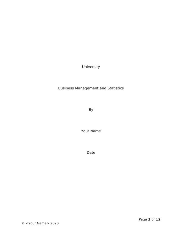 Business Management and Statistics Report_1