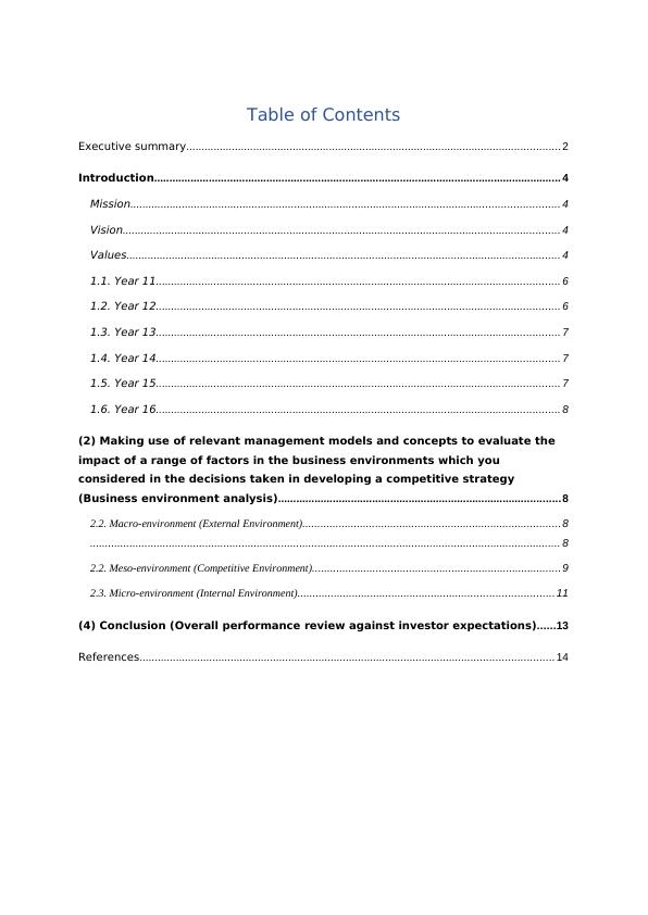 Business Strategy Reflective Report