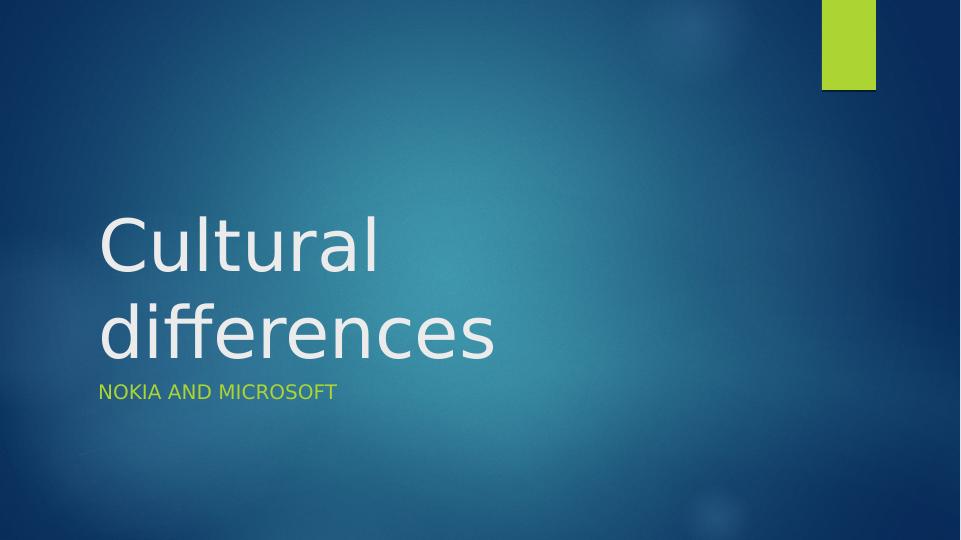Cultural Differences Nokia and Microsoft PowerPoint Presentation 2022_1