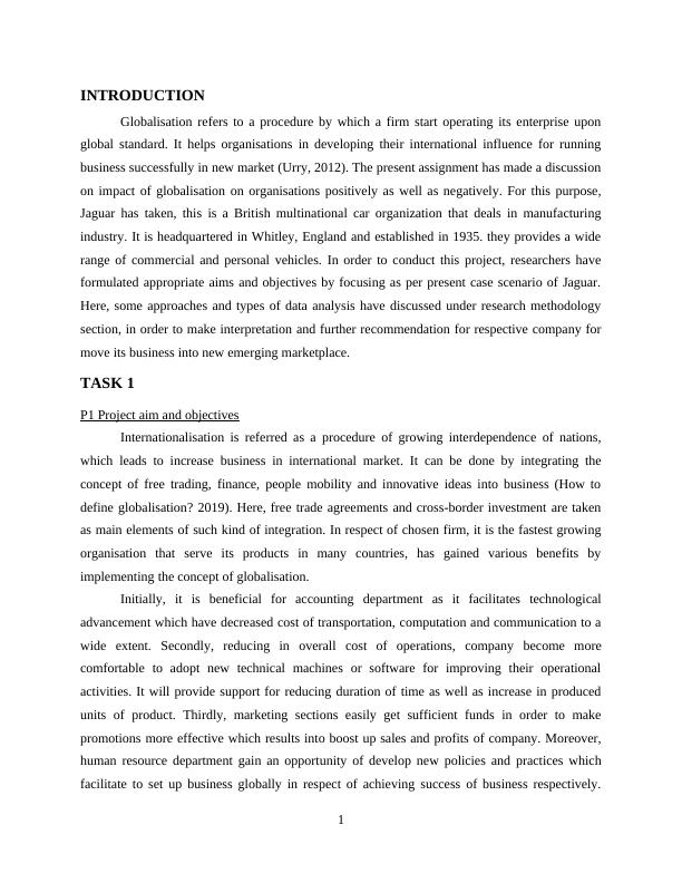 Impact of Globalisation on Organisations Assignment - Jaguar_4