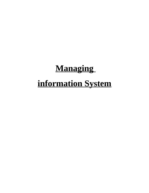 Managing Information System : Assignment_1