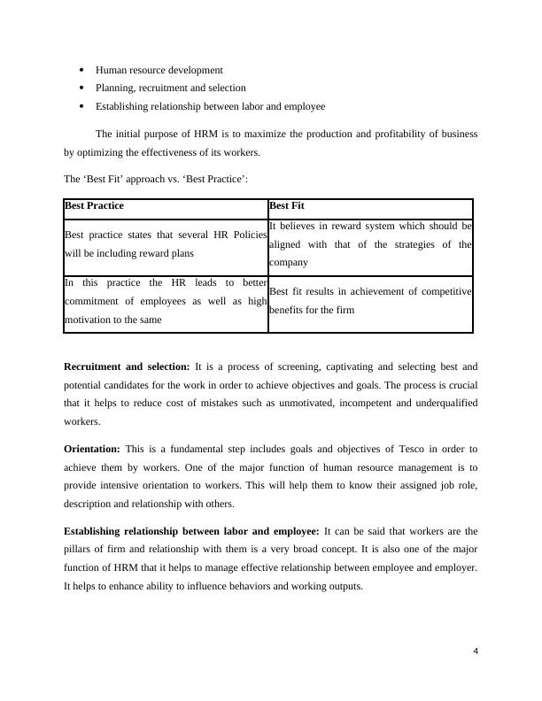 Human Resource Management Assignment - Tesco limited company_4