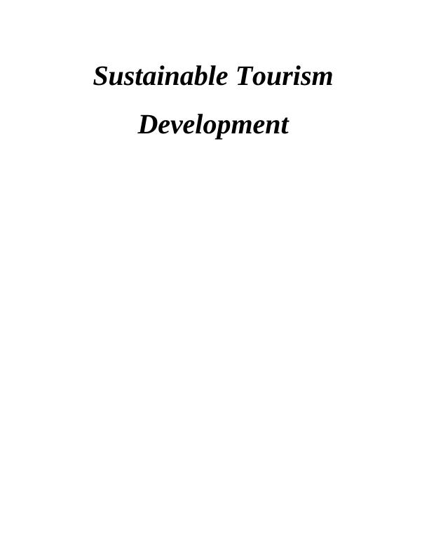 Sustainable Tourism Development Assignment - Thomas Cook_1