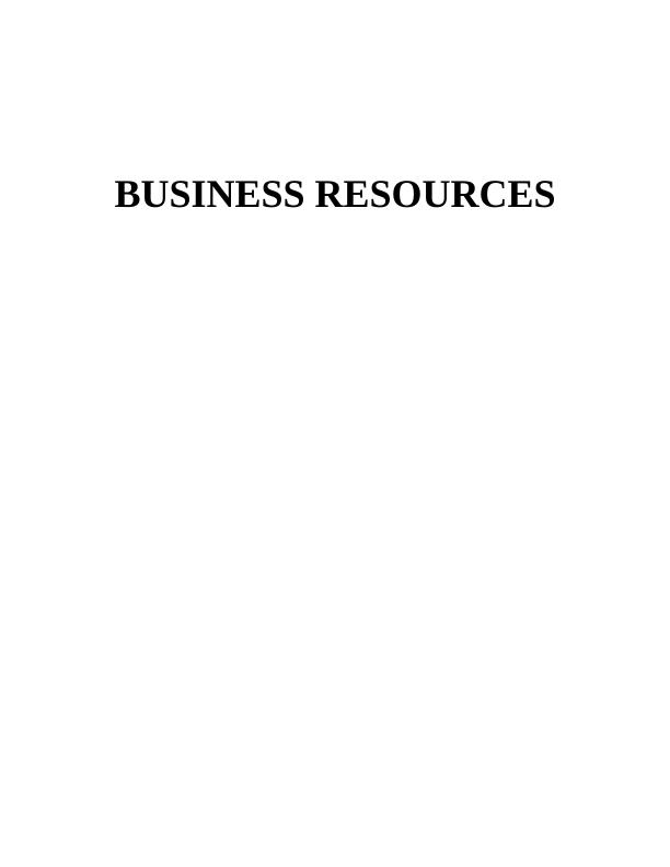 Assignment on Business Resources Sample_1