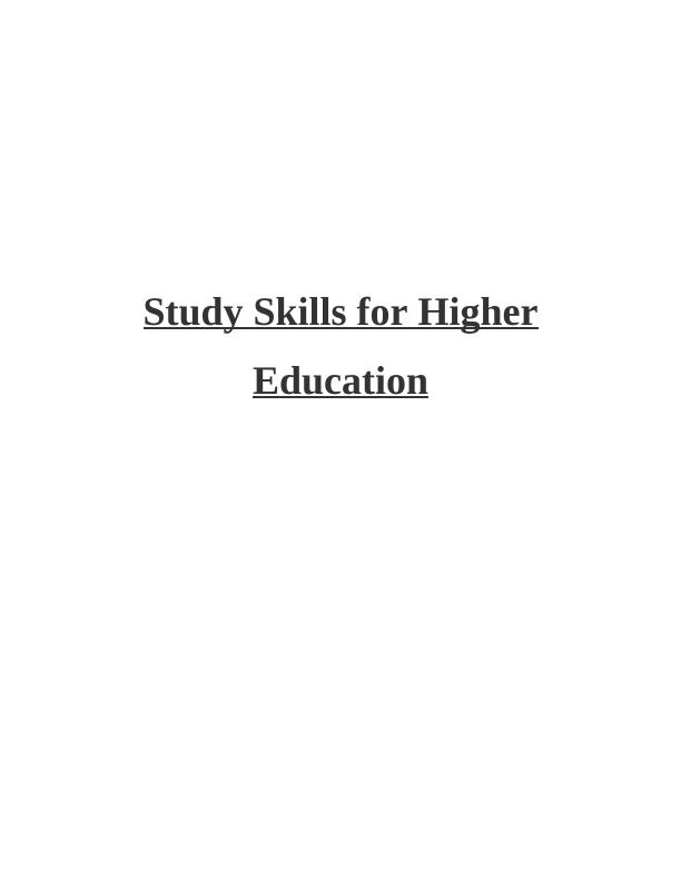Study Skills for Higher Education (Assignment)_1