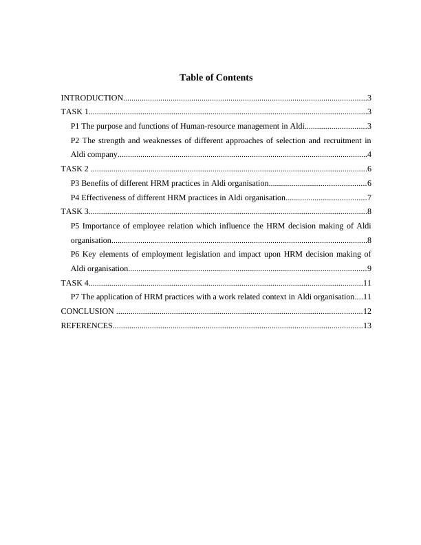 Report on Human Resource Management- Aldi company_2