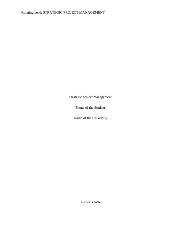 Strategic Project Management Research Paper 2022_1