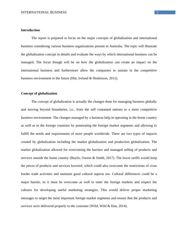 concepts of Globalization and International Business Report_3