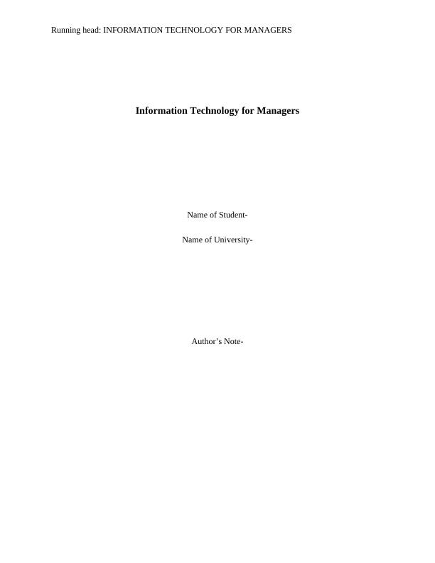 Information Technology for Managers_1
