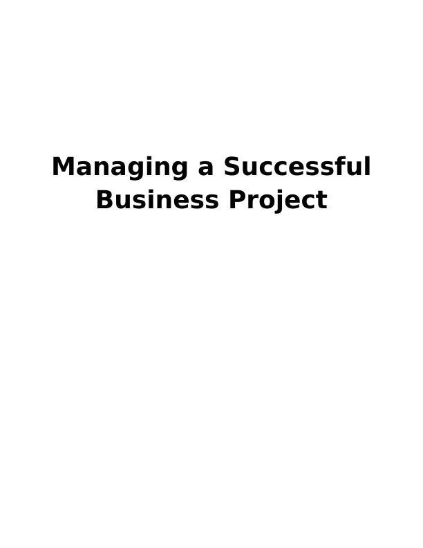 (pdf) Managing a Successful Business Project: Assignment_1