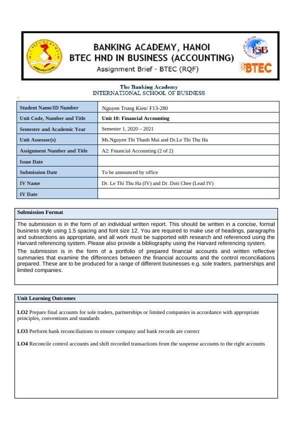 unit 10 financial accounting assignment